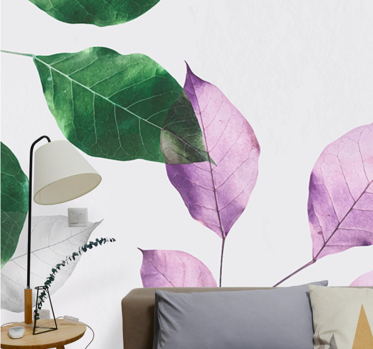 Nature wall mural leafy botanical accents - TenStickers