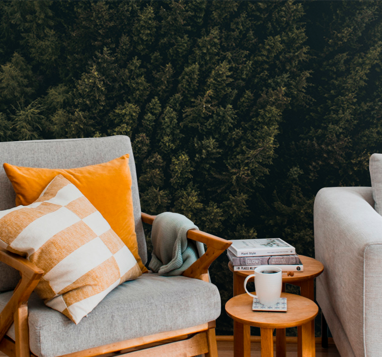 Nature wall mural lush greenery canopy - TenStickers