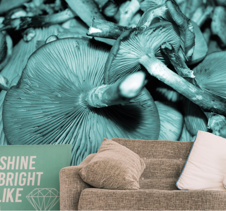 Nature wall mural mushroom cluster - TenStickers