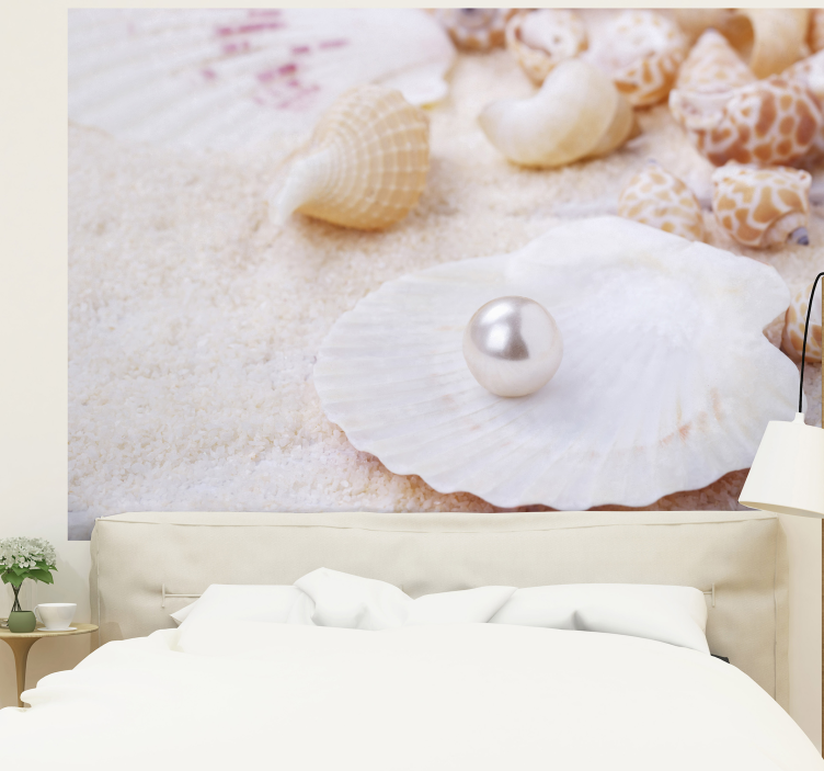 Nature wall mural shells with pearl decor - TenStickers