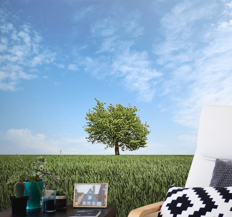 Nature wall mural solitary tree landscape - TenStickers
