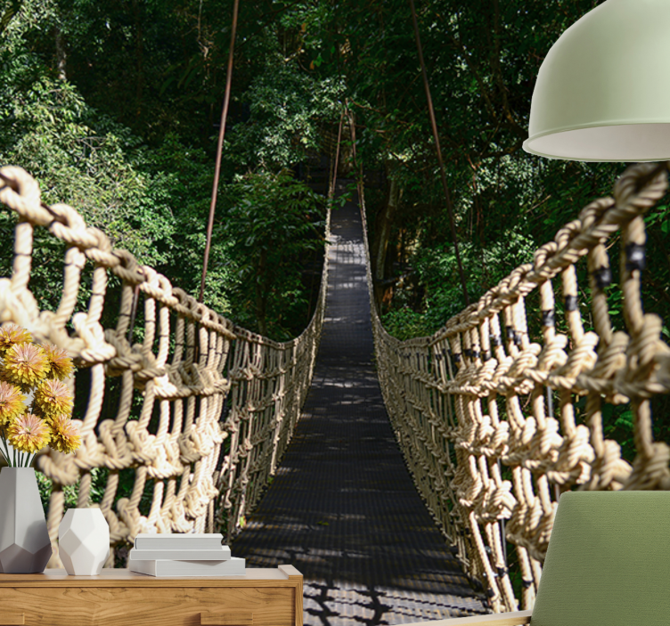 Nature wall mural suspended forest path - TenStickers