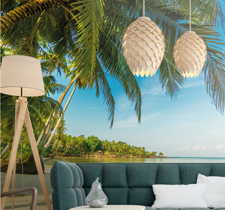 Nature wall mural tranquil beach landscape - TenStickers