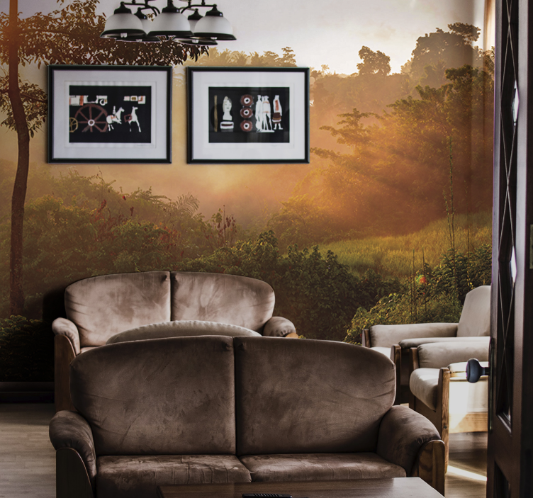 Nature wall mural tranquil forest landscape - TenStickers