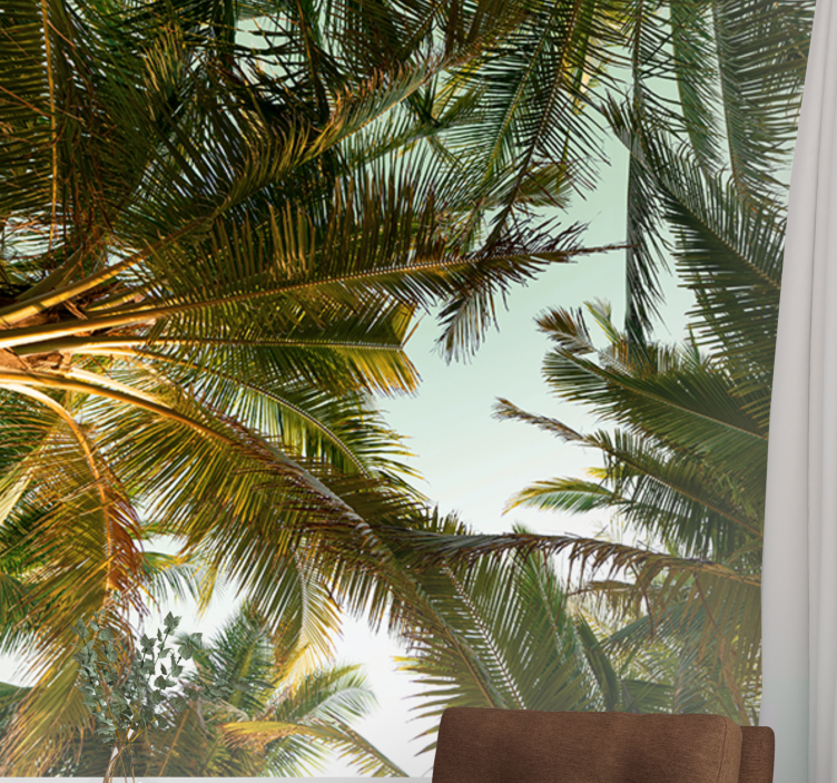 Nature wall mural tropical palm canopy - TenStickers