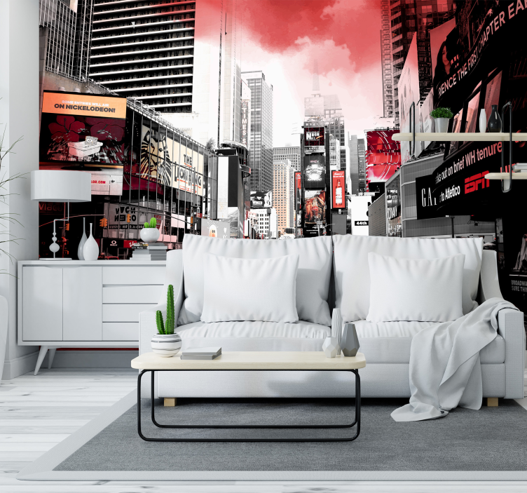 New York red and white wall mural - TenStickers
