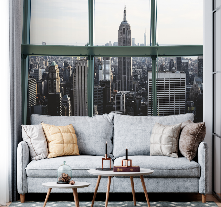 New york wall mural empire state cityscape - TenStickers