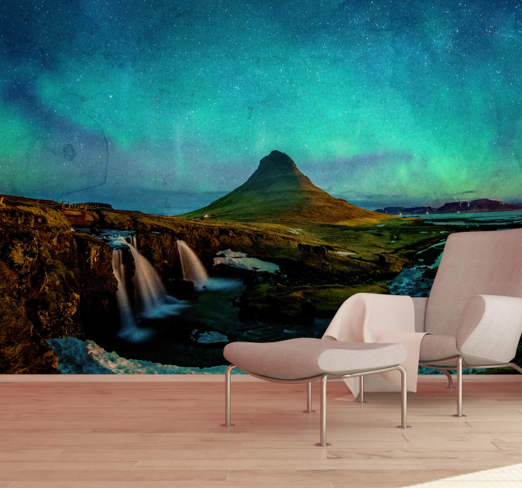 Northern Lights View landscape mural wallpaper - TenStickers