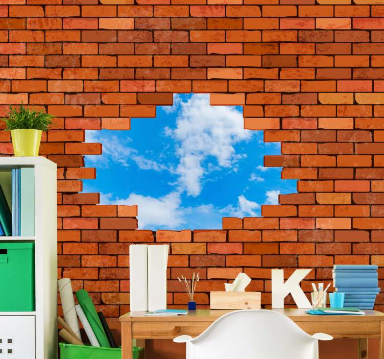 Open Sky View brick wall mural - TenStickers
