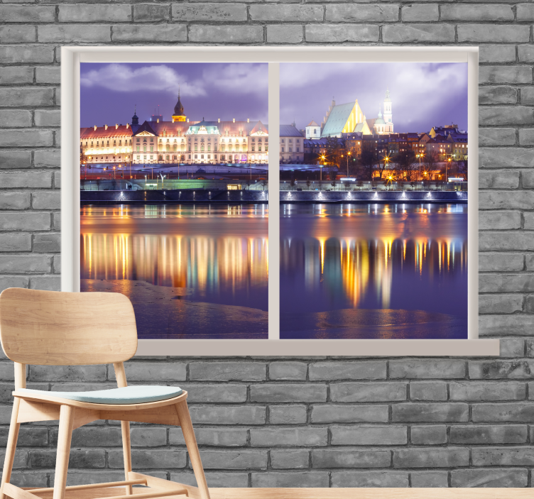 Ornamental window view at Warsaw wall mural - TenStickers