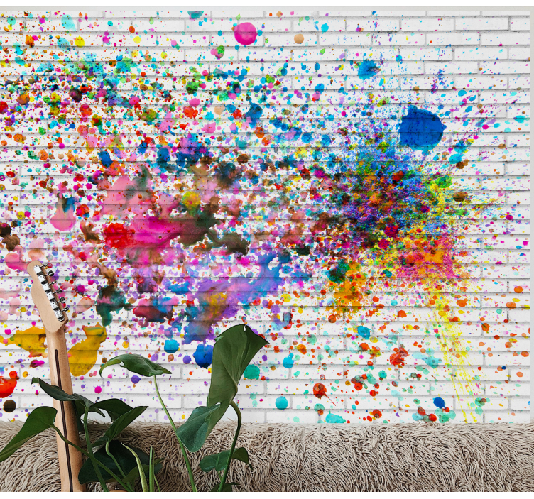Painting wall mural colorful splatter burst - TenStickers