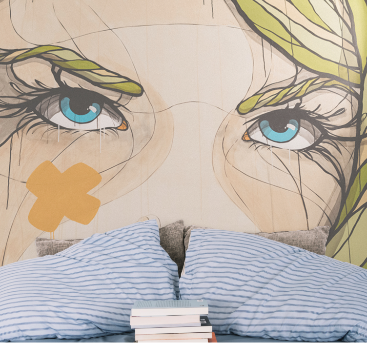 Painting wall mural eyes full of expression - TenStickers