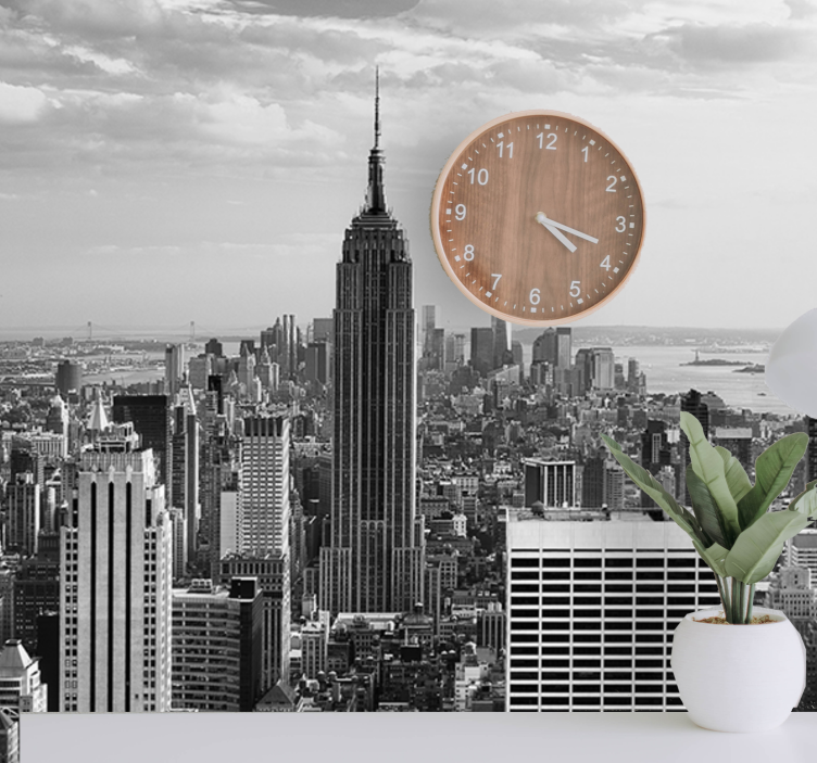 Panoramic black and white New york wall mural - TenStickers