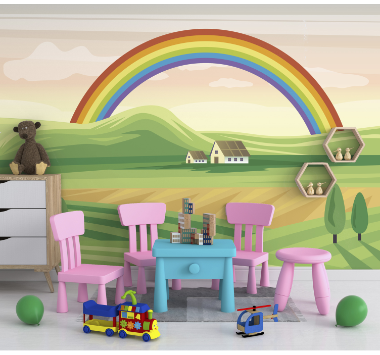 Rainbow Landscape children wall mural - TenStickers