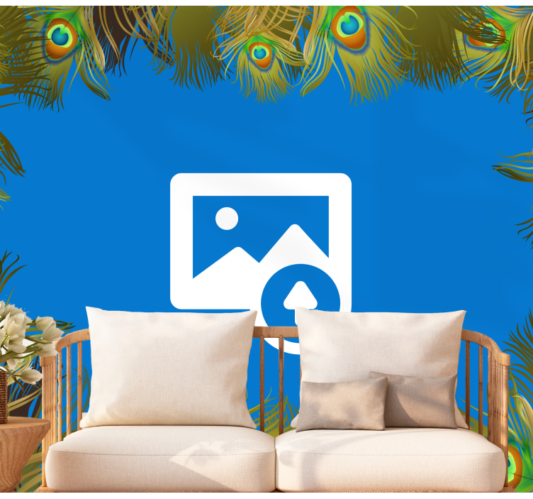 Peacock Feather Surround wall mural - TenStickers