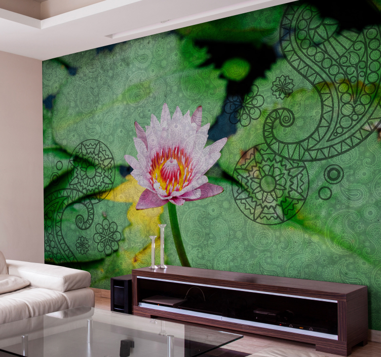 Poppy wall mural lotus flower elegance - TenStickers