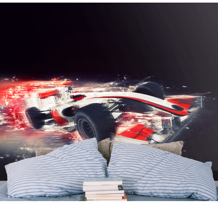 Racing car motion vehicle mural - TenStickers