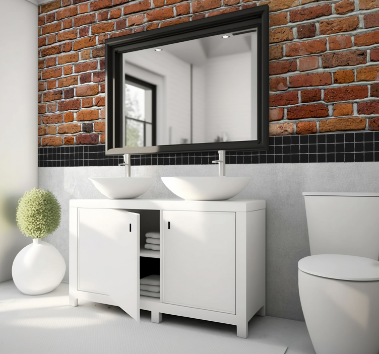 Red brick texture wall mural - TenStickers