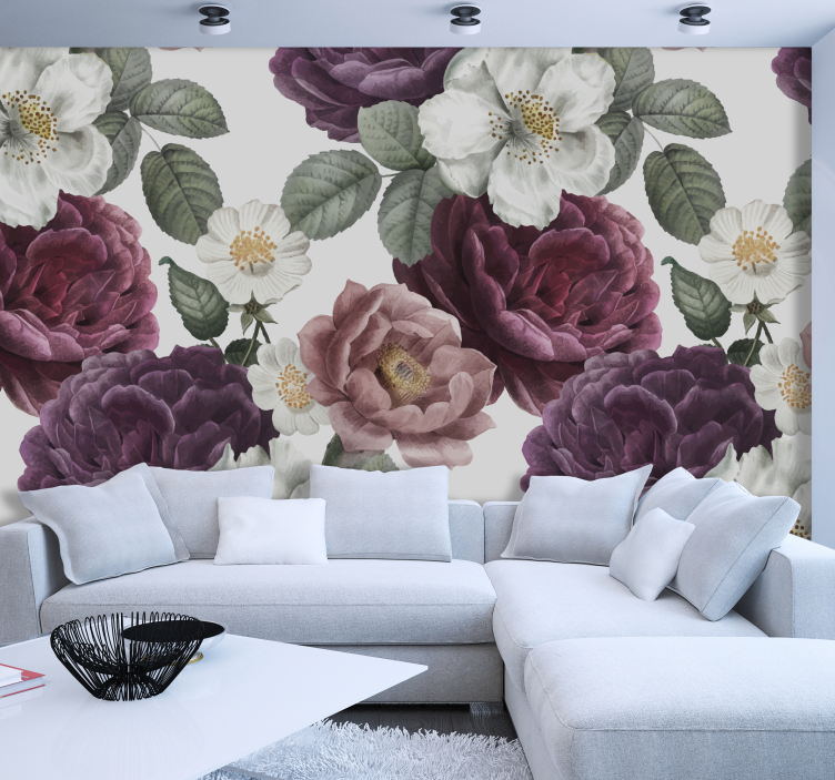 Romantic Floral Bouquet flower mural - TenStickers