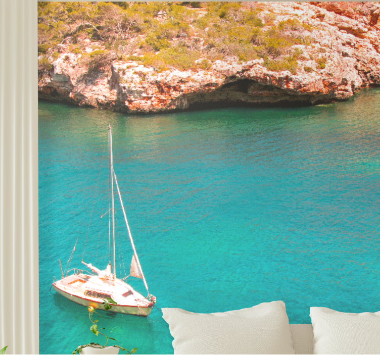 Sailing boat ocean sea mural - TenStickers