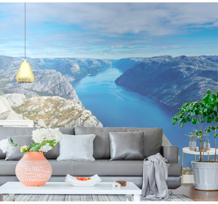 Scenic Fjord View landscape mural wallpaper - TenStickers