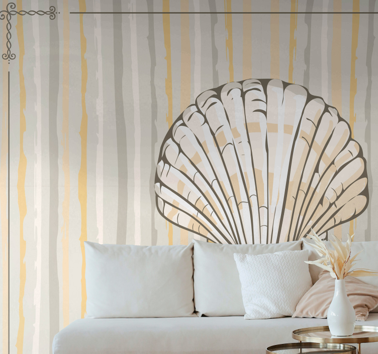 Seashell Floral Design wall mural - TenStickers