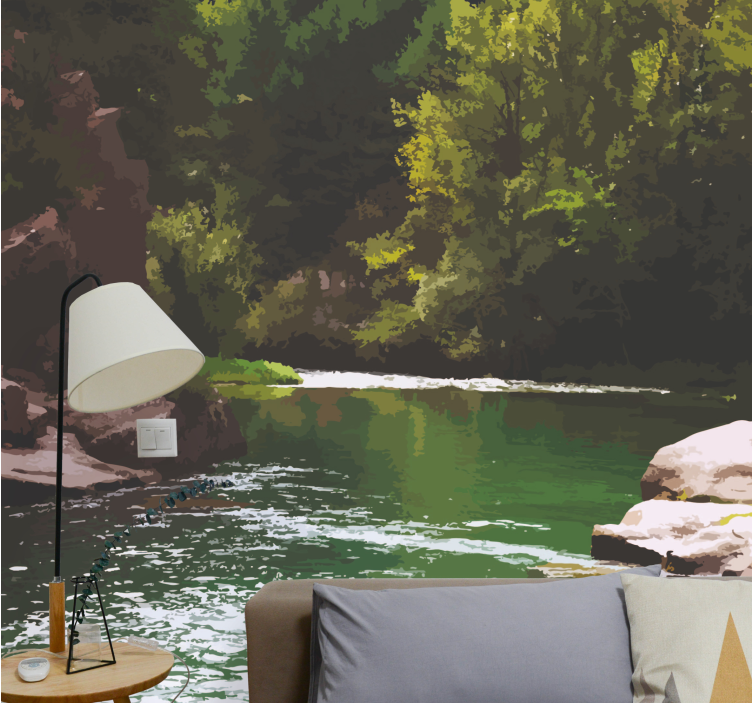 Serene Water Landscape nature wall mural - TenStickers
