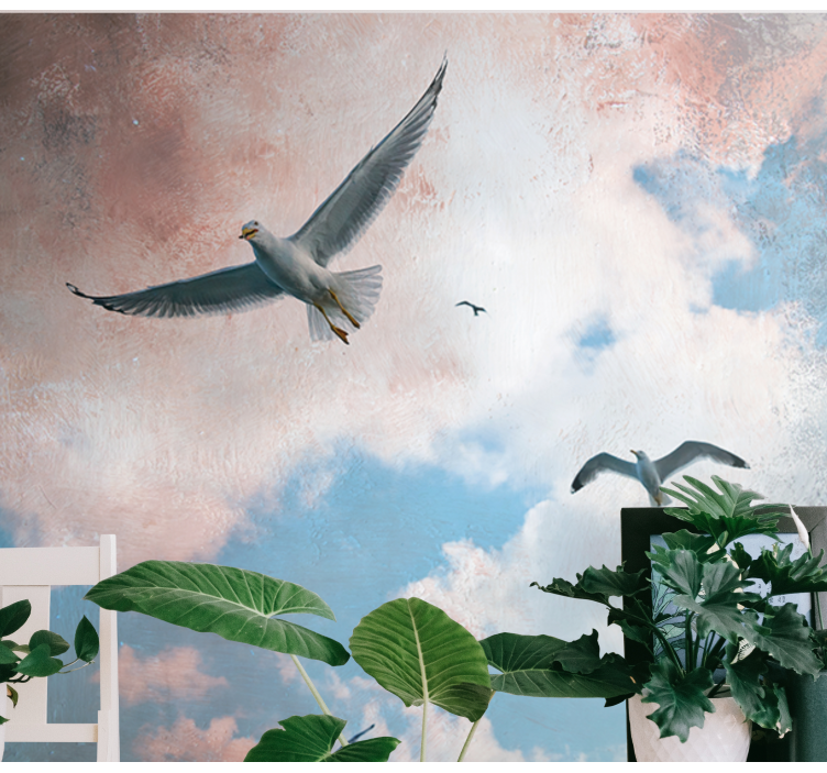 Sky open with birds flying  wall mural - TenStickers