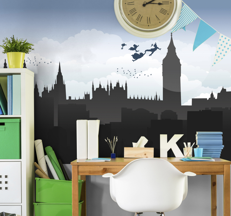 Skyline Silhouette london wall mural - TenStickers