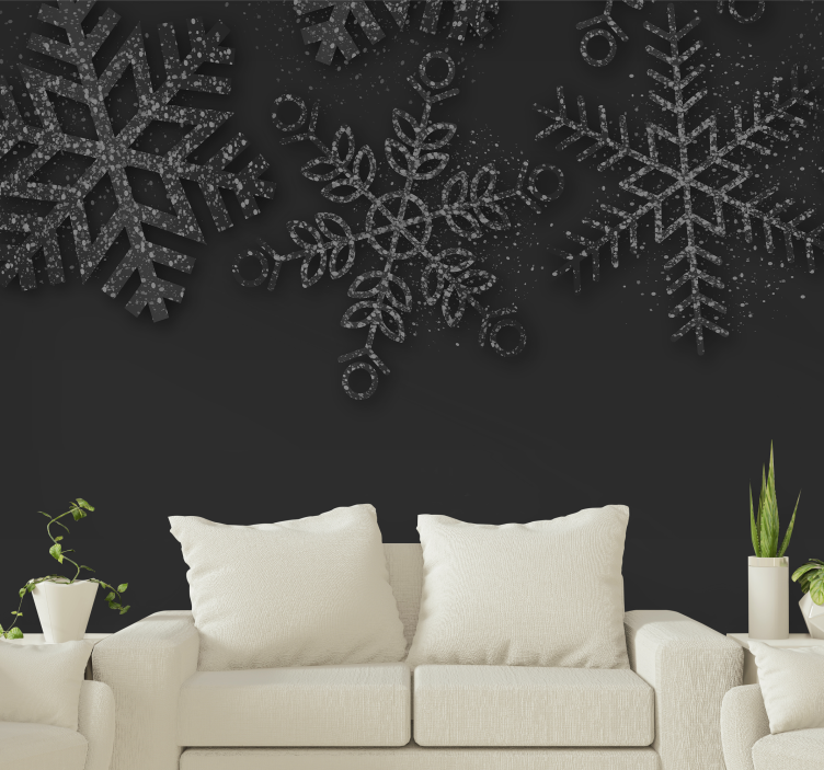 Snowflakes in Winter christmas mural - TenStickers
