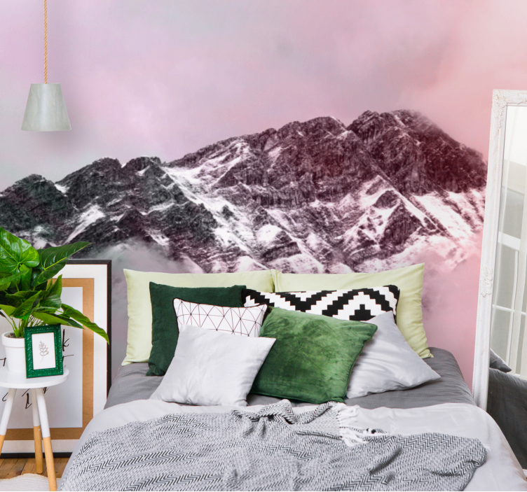 Snowy mountain peak mountain wall mural - TenStickers
