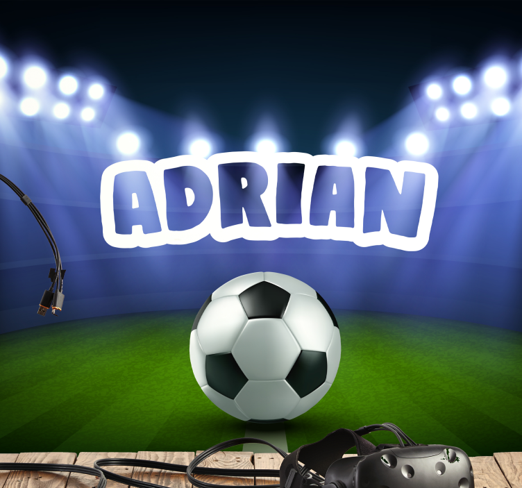 Soccer Field Celebration people painting mural - TenStickers