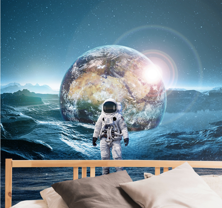 Space mural astronaut on the moon - TenStickers
