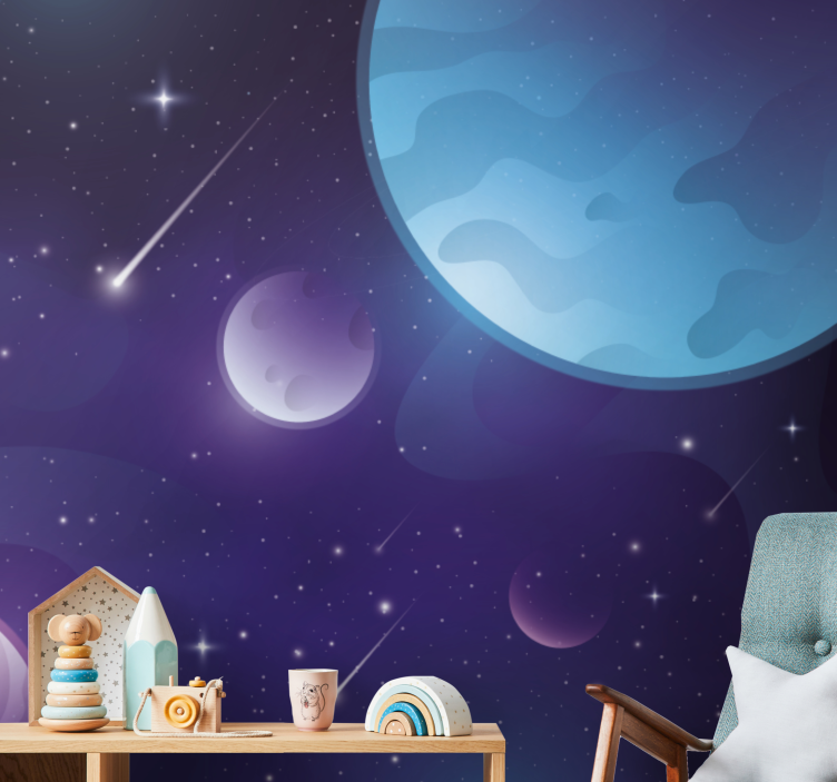 Space mural celestial orbital perspective - TenStickers