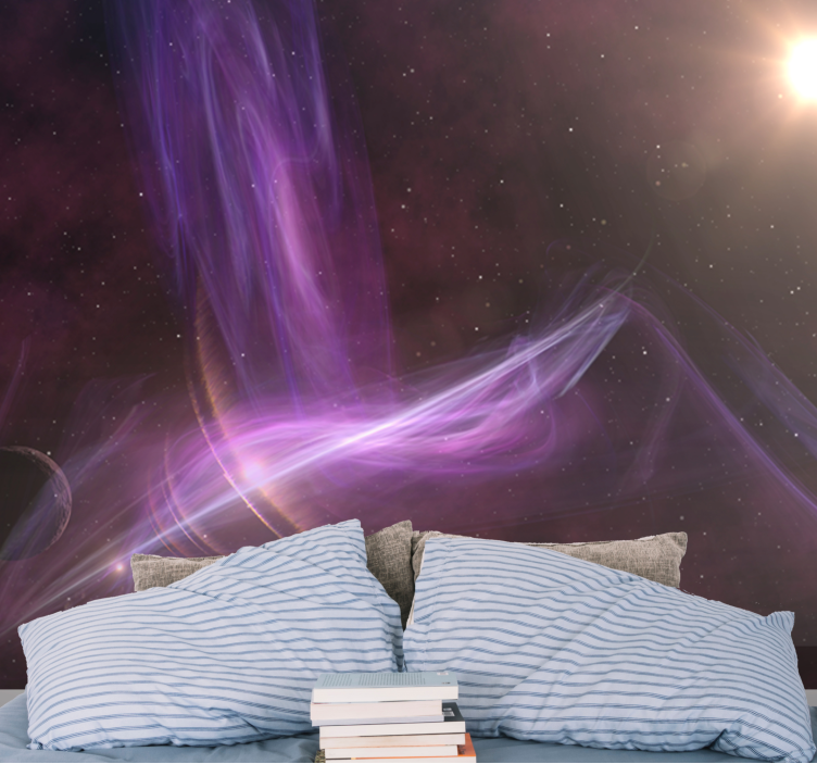Space mural cosmic purple swirls - TenStickers