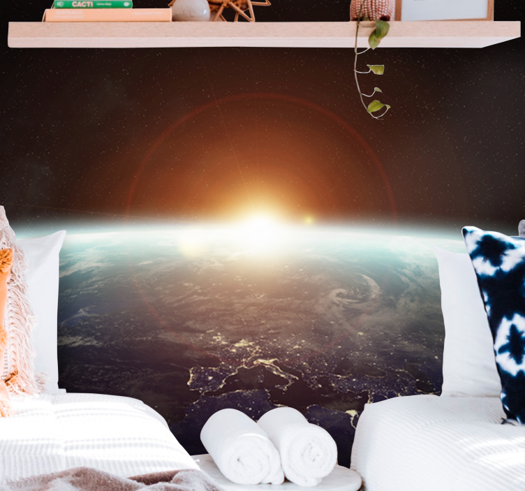 Space mural earth dawn view - TenStickers