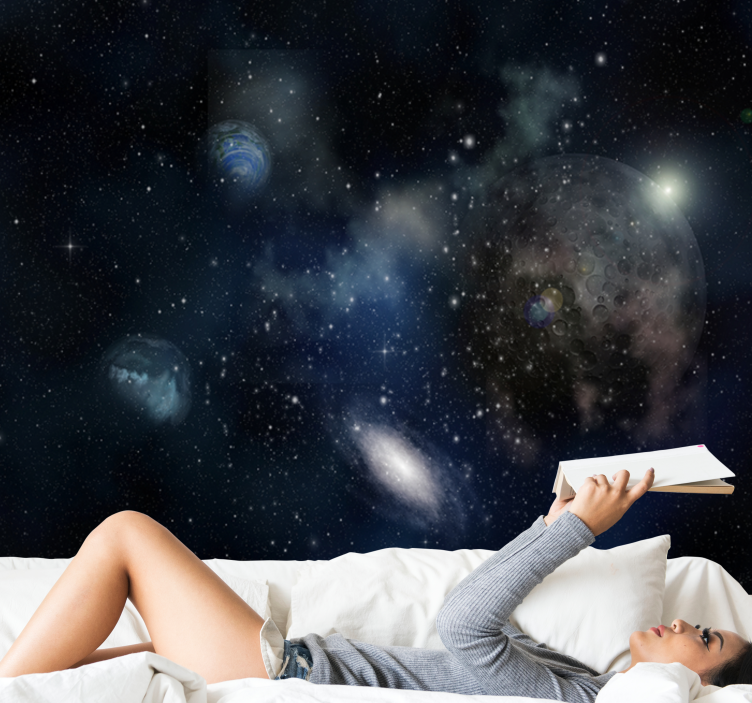 Space mural of a galactic exploration scene - TenStickers