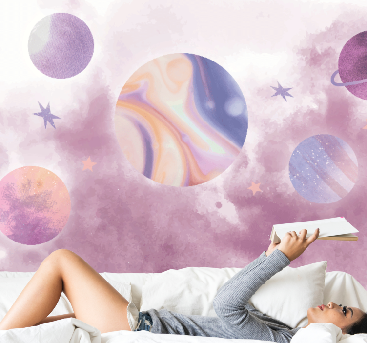 Space mural with celestial planetary design - TenStickers