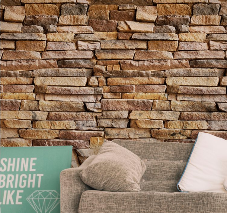 Stone wall mural natural stone finish - TenStickers