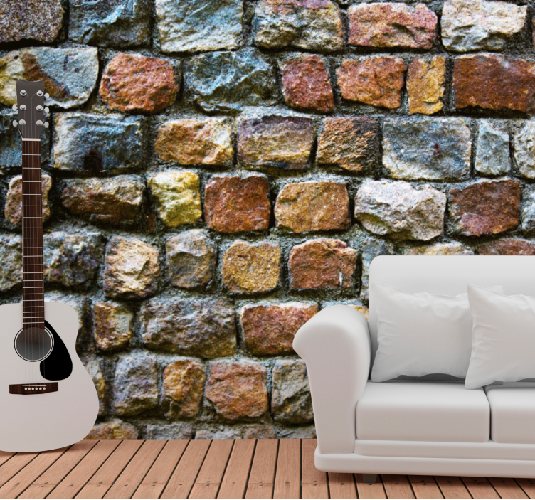 Stone wall mural natural stone texture - TenStickers