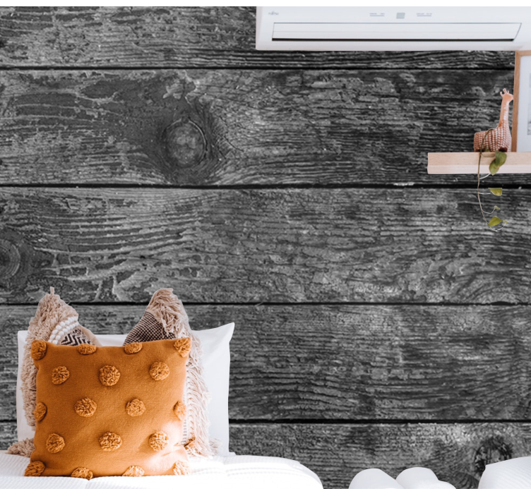 Stone wall mural rustic wooden boards - TenStickers