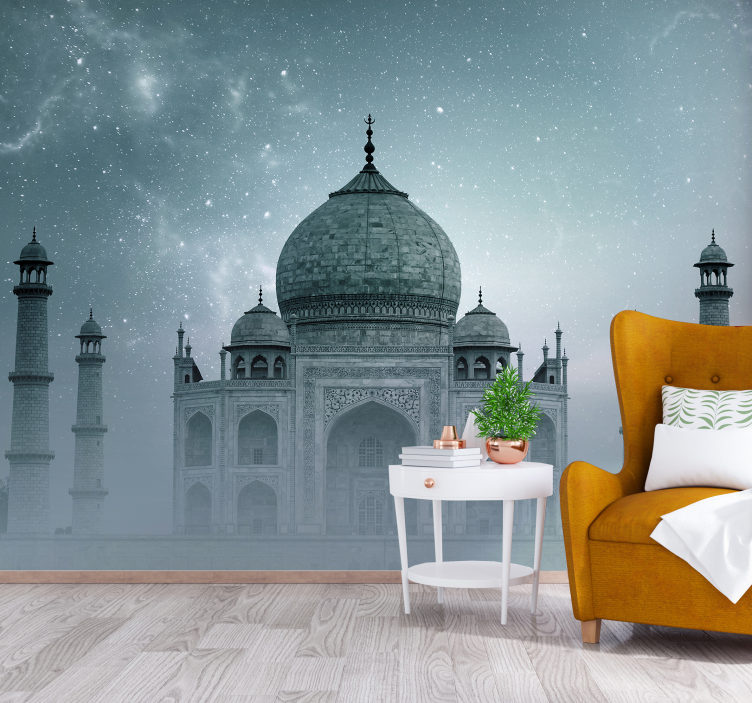 Taj Mahal by night wall mural - TenStickers