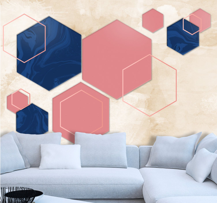 Texture wall mural geometric hexagonal designs - TenStickers
