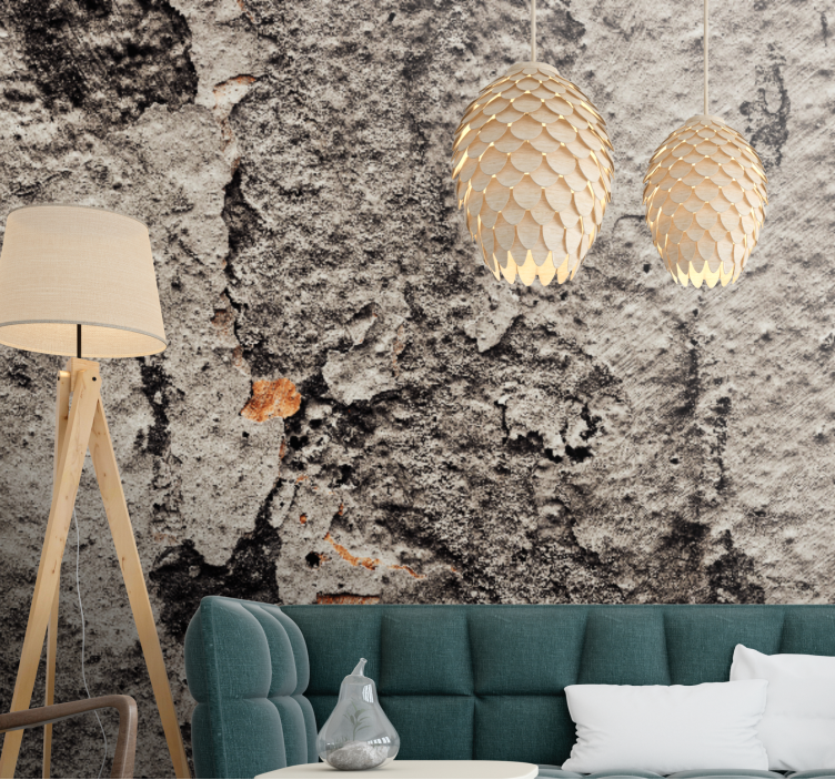 Textured concrete wall mural - TenStickers