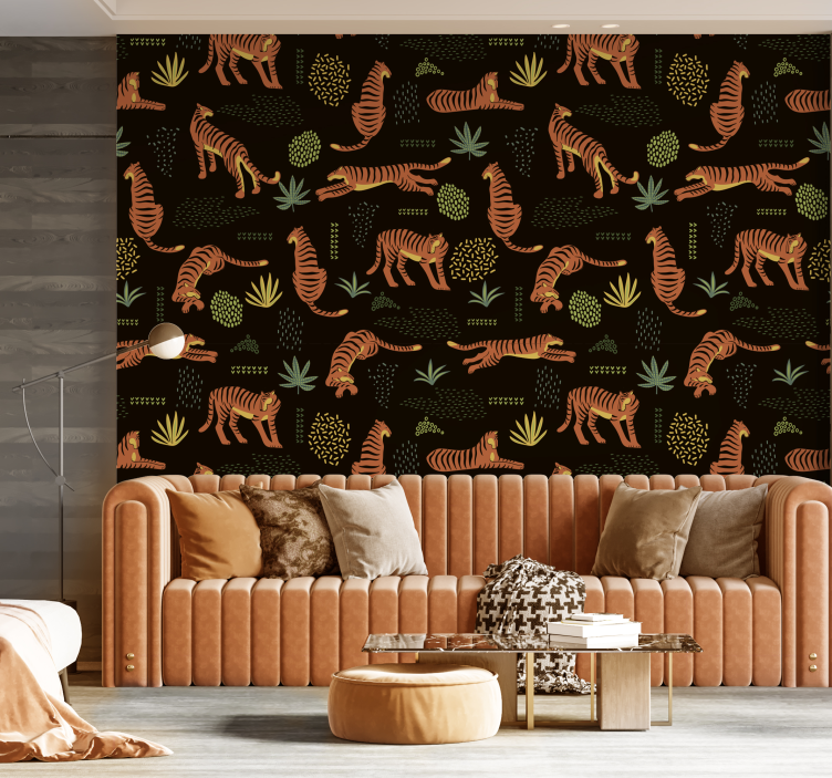 Tiger Pattern wall mural - TenStickers