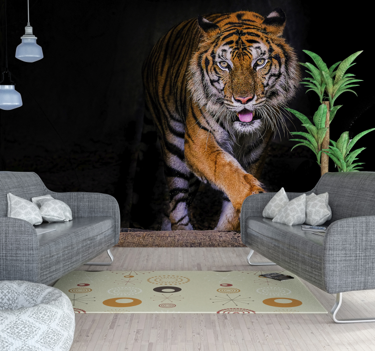 Tiger adhesive wall mural - TenStickers