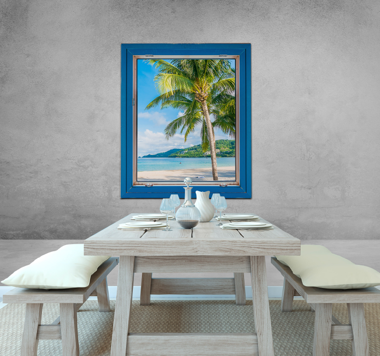 Tropical Coastal Scene landscape mural wallpaper - TenStickers