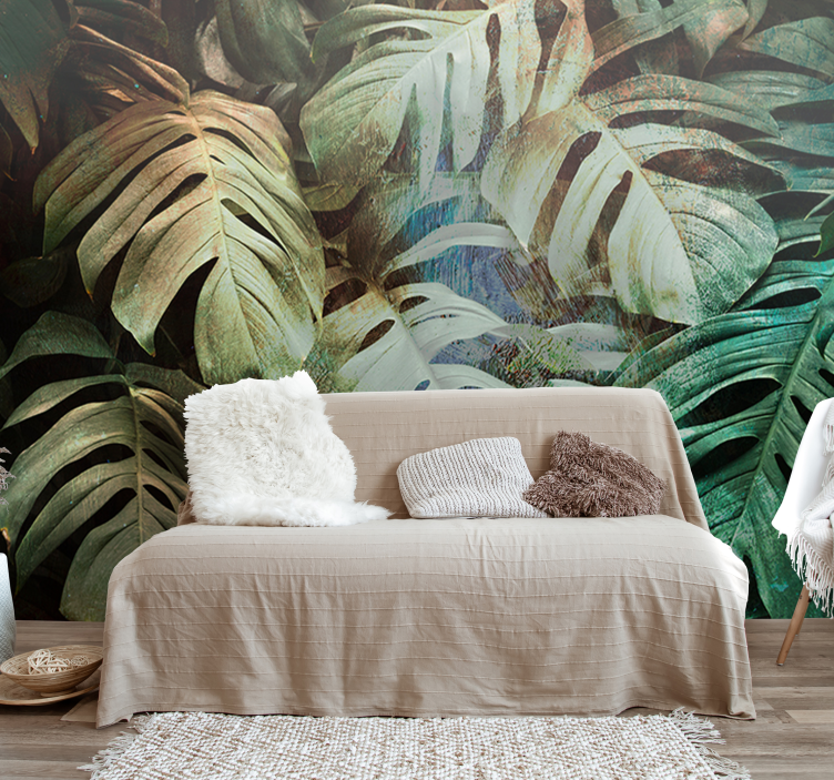 Tropical Leaf Motifs nature wall mural - TenStickers