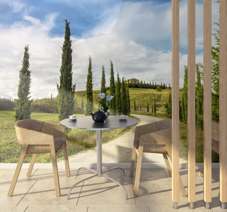 Tuscan Countryside Vista nature wall mural - TenStickers