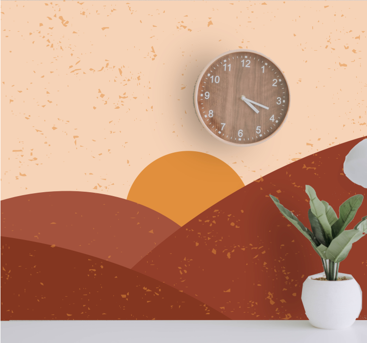 Twilight above peaks landscape mural wallpaper - TenStickers